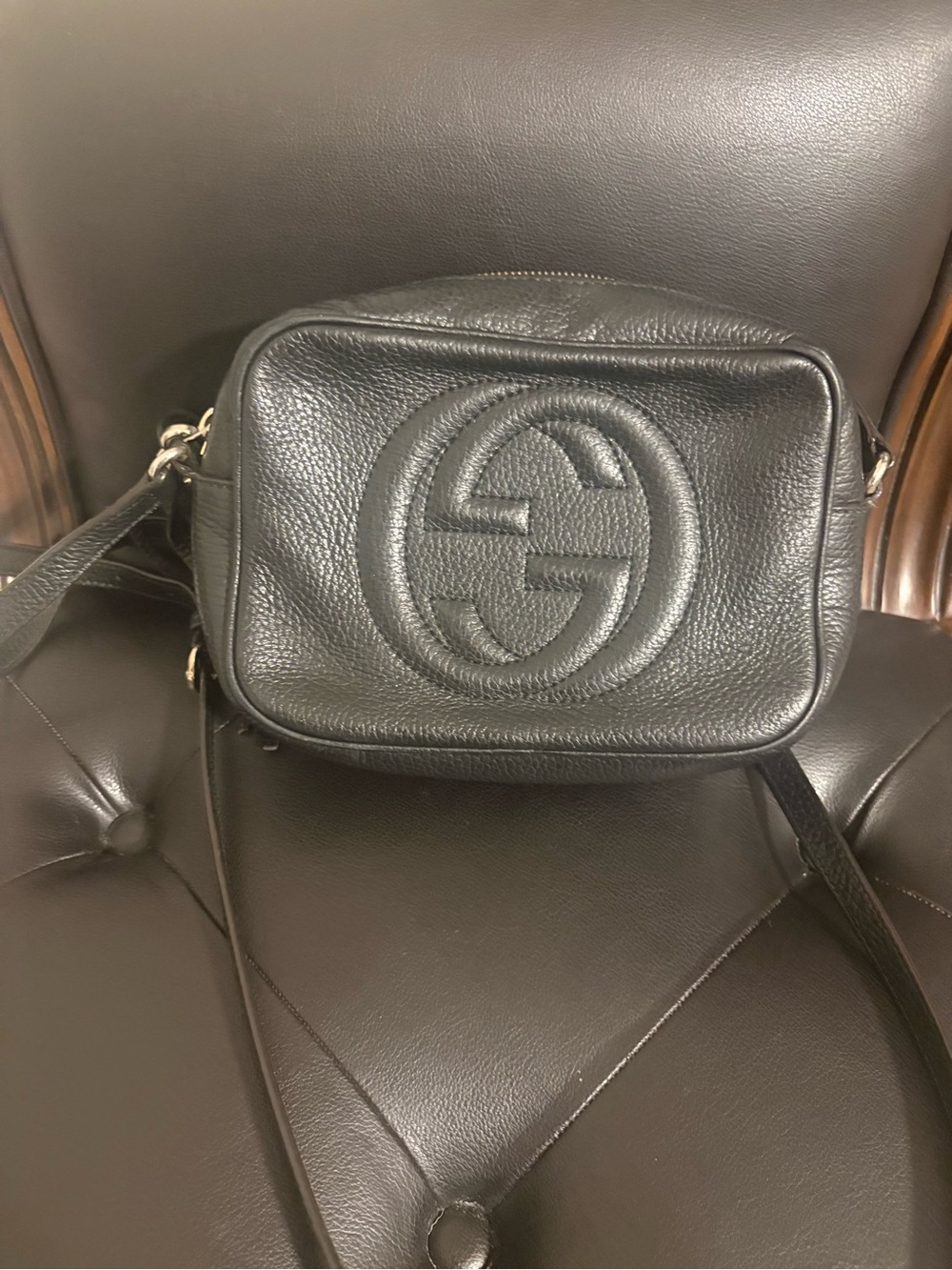 Gucci Black Pebbled Leather Soho Disco Crossbody